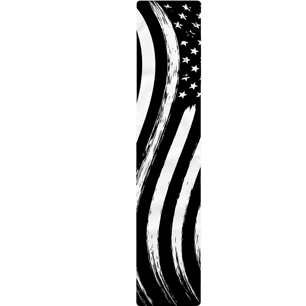 Black And White American Flag Print Table Runner
