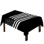 Black And White American Flag Print Tablecloth