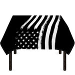 Black And White American Flag Print Tablecloth