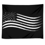 Black And White American Flag Print Tapestry