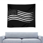 Black And White American Flag Print Tapestry