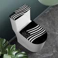 Black And White American Flag Print Toilet Lid And Tank Cover Set