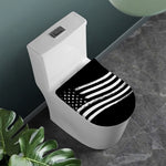 Black And White American Flag Print Toilet Lid Cover