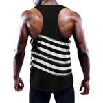 Black And White American Flag Print Training Tank Top