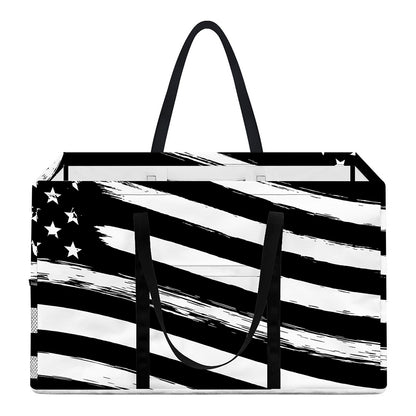 Black And White American Flag Print Utility Tote Bag