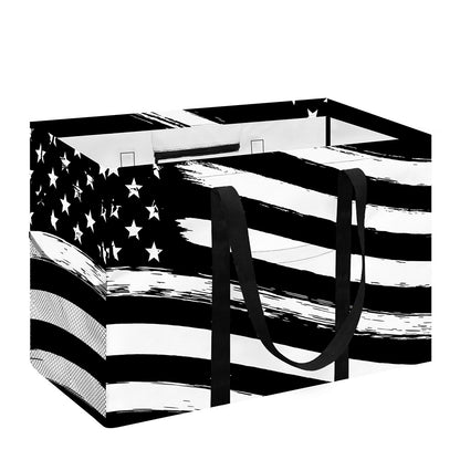 Black And White American Flag Print Utility Tote Bag