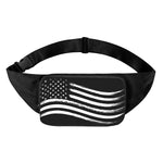 Black And White American Flag Print Waist Bag