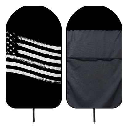 Black And White American Flag Print Waterproof Car Seat Cover