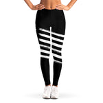 Black And White American Flag Print Women's Leggings