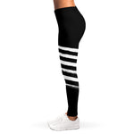 Black And White American Flag Print Women's Leggings