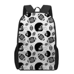 Black And White American Football Print 17 Inch Backpack