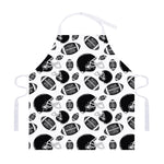 Black And White American Football Print Adjustable Apron