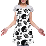 Black And White American Football Print Adjustable Apron