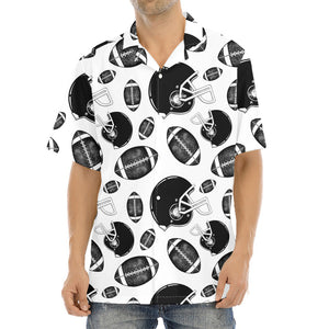 Black And White American Football Print Aloha Shirt