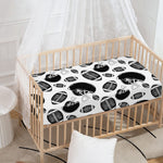 Black And White American Football Print Baby Crib Sheet
