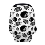 Black And White American Football Print Baby Seat Cover