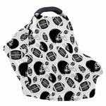 Black And White American Football Print Baby Seat Cover