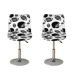 Black And White American Football Print Bar Stool Covers