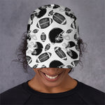Black And White American Football Print Baseball Cap