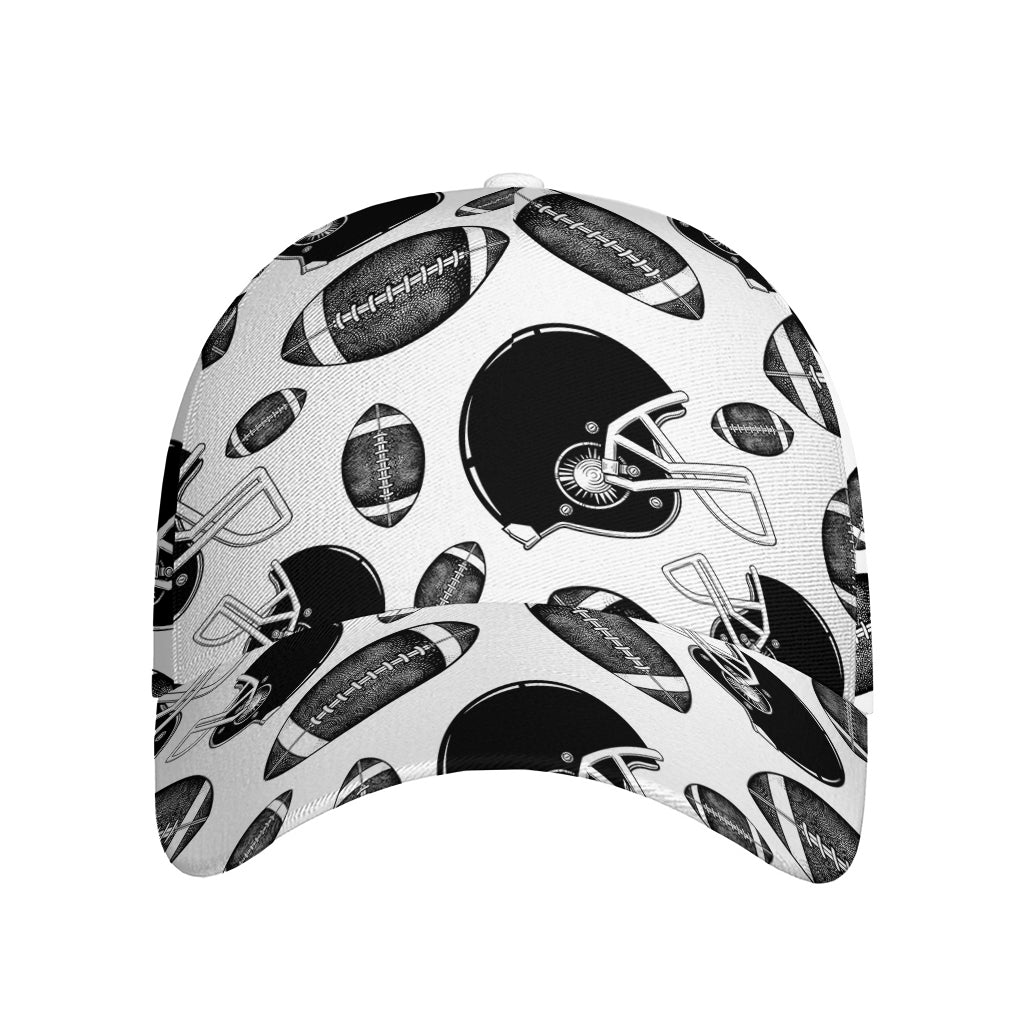Black And White American Football Print Baseball Cap
