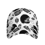 Black And White American Football Print Baseball Cap