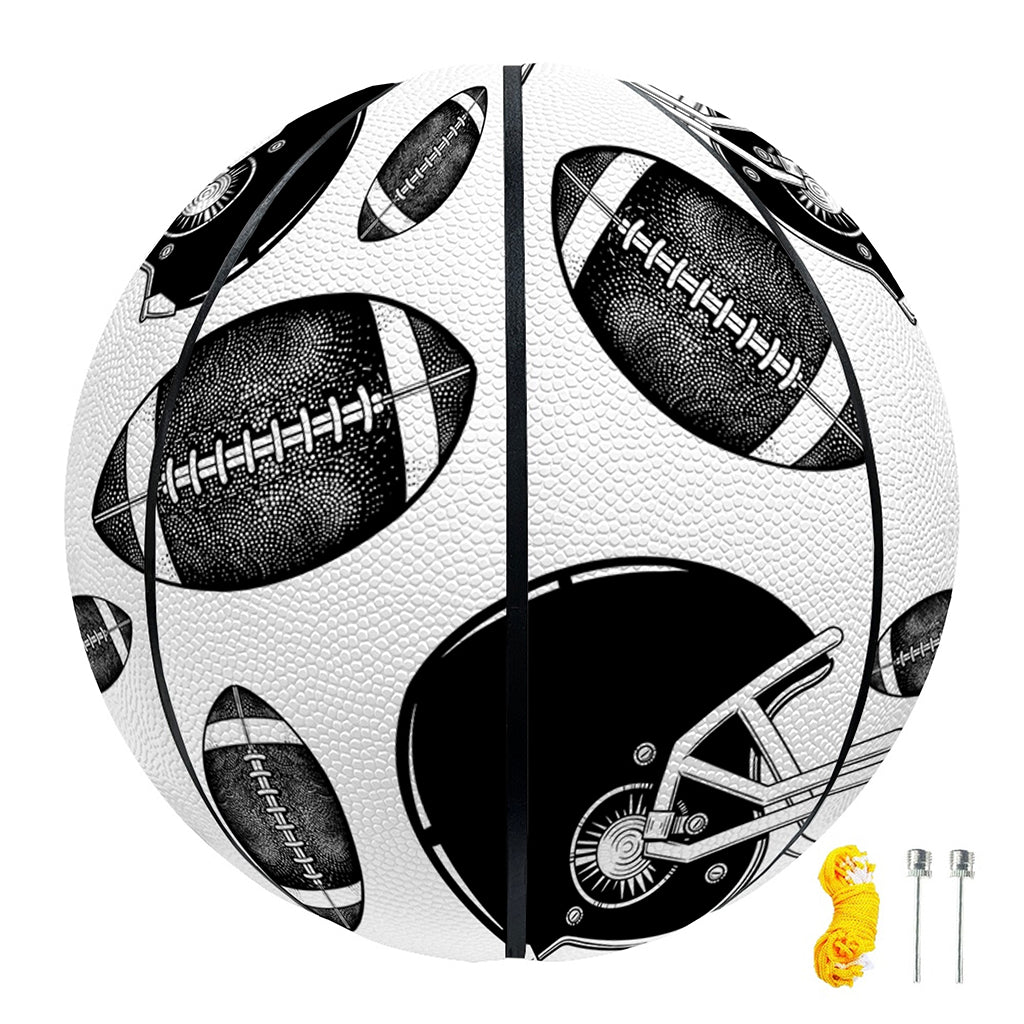 Black And White American Football Print Basketball