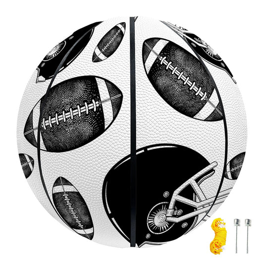 Black And White American Football Print Basketball