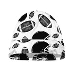 Black And White American Football Print Beanie