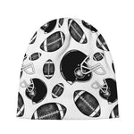 Black And White American Football Print Beanie