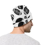 Black And White American Football Print Beanie