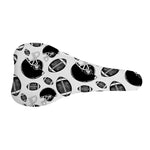 Black And White American Football Print Bicycle Seat Cover