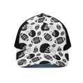 Black And White American Football Print Black Mesh Trucker Hat
