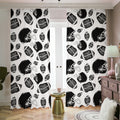 Black And White American Football Print Dimout Pencil Pleat Curtains
