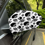 Black And White American Football Print Car Side Mirror Covers