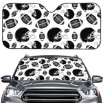 Black And White American Football Print Car Windshield Sun Shade