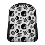 Black And White American Football Print Casual Backpack