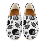Black And White American Football Print Casual Shoes