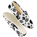 Black And White American Football Print Casual Shoes