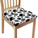 Black And White American Football Print Chair Cushion Cover