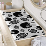 Black And White American Football Print Changing Pad Cover