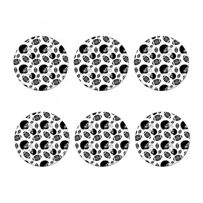 Black And White American Football Print Coaster Set