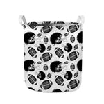 Black And White American Football Print Collapsible Laundry Basket