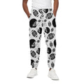 Black And White American Football Print Cotton Sweatpants