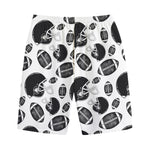Black And White American Football Print Cotton Shorts