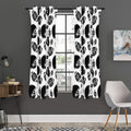 Black And White American Football Print Grommet Curtain Panels