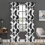 Black And White American Football Print Curtain
