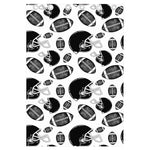 Black And White American Football Print Curtain