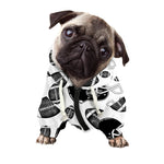 Black And White American Football Print Dog Zip Up Hoodie
