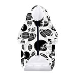 Black And White American Football Print Dog Zip Up Hoodie