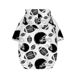 Black And White American Football Print Dog Zip Up Hoodie
